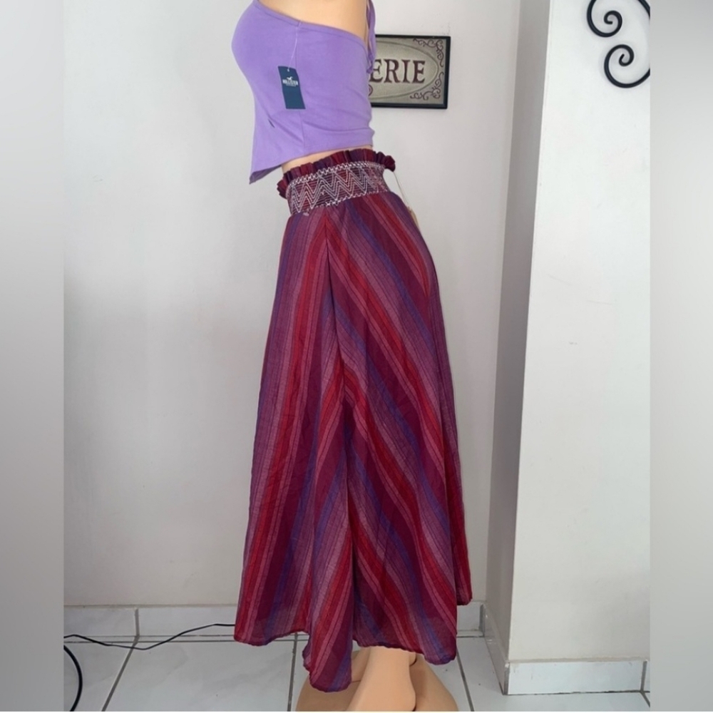 NWT Maxi Skirt Colorfull Woven fringe Boho Size L - Picture 5 of 6